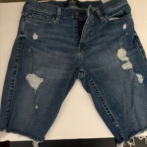 Hollister Blue Distressed Denim Shorts